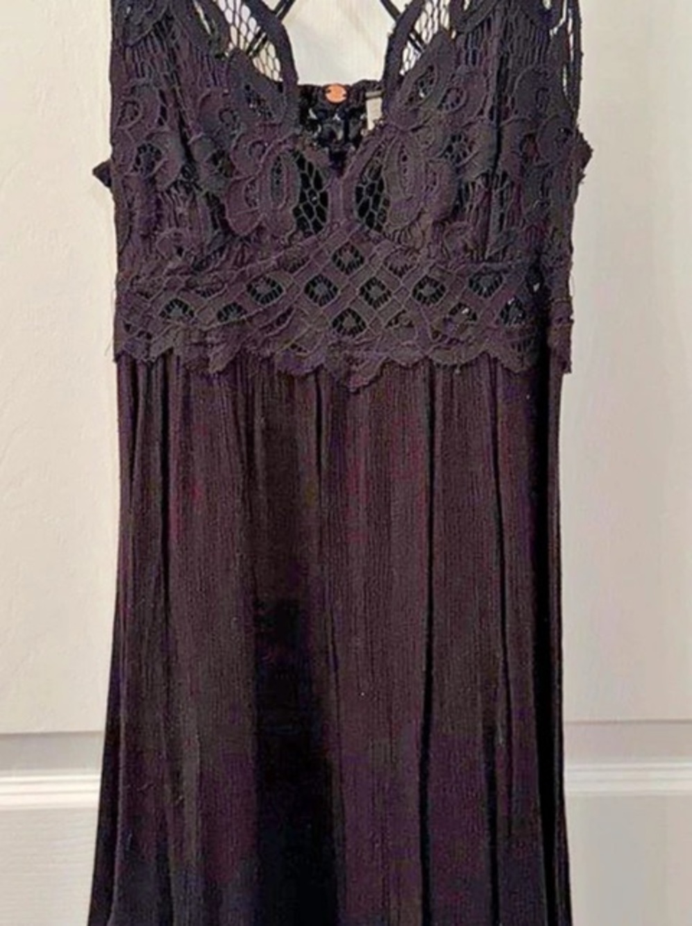 Free People FP One Adella Slip Dress Black Mini Medium